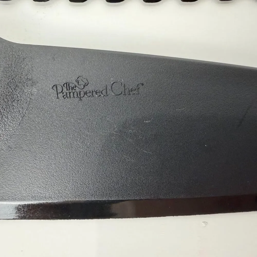 Two Pampered Chef Black Nylon Knives-Serrated (1119) and Straight (1169)-Retired